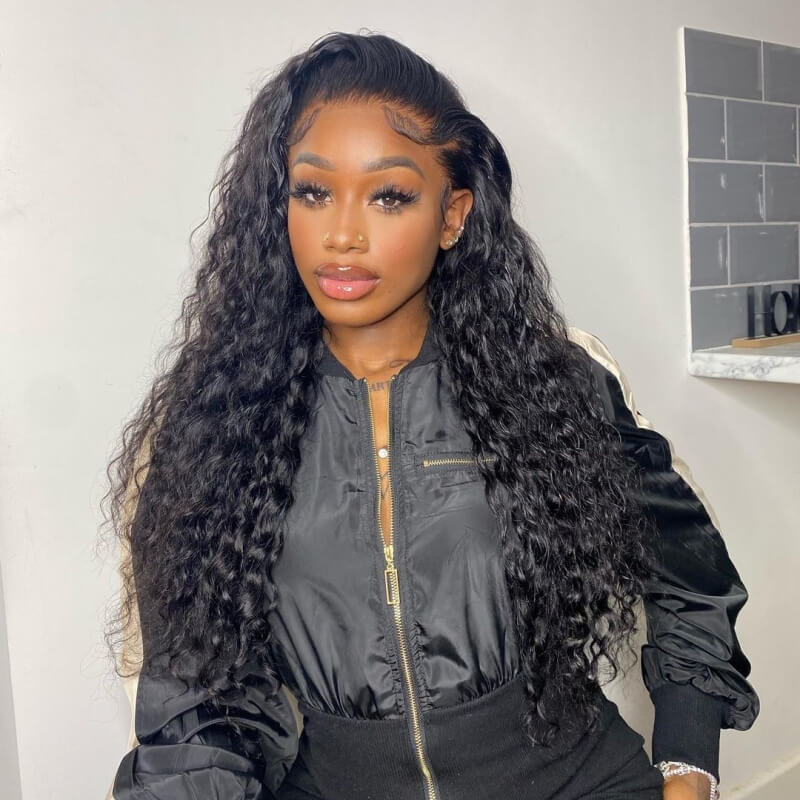 Human Hair Lace Front Wig Water Wave