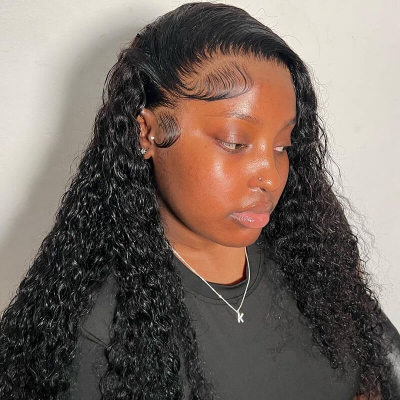 Human Hair Lace Front Wigs Deep Wave