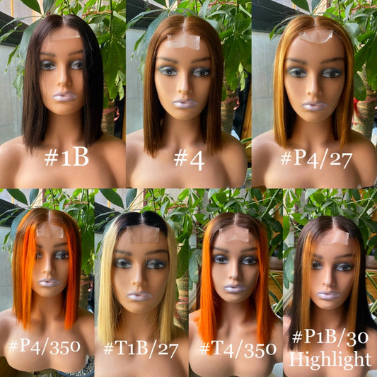 Bone Straight Raw Hair Double Drawn Transparent 2x6 Lace Closure Bob Wig Maxfinest Hair