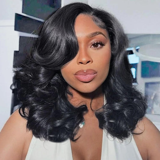 Loose Body Wave Lace Front Wig 250% Density Human Hair Transparent Lace Glueless Wig