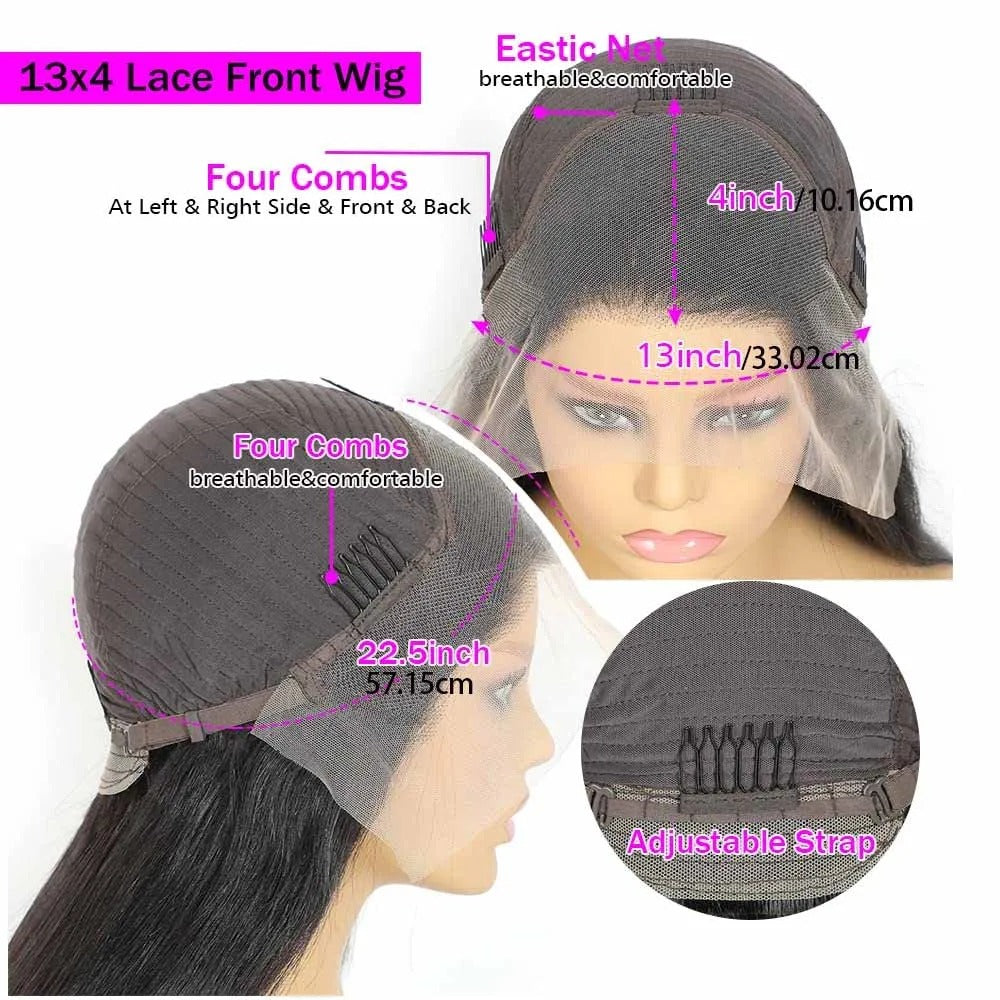 Body Wave Lace Front Wig Human Hair Transparent Lace Glueless Wig