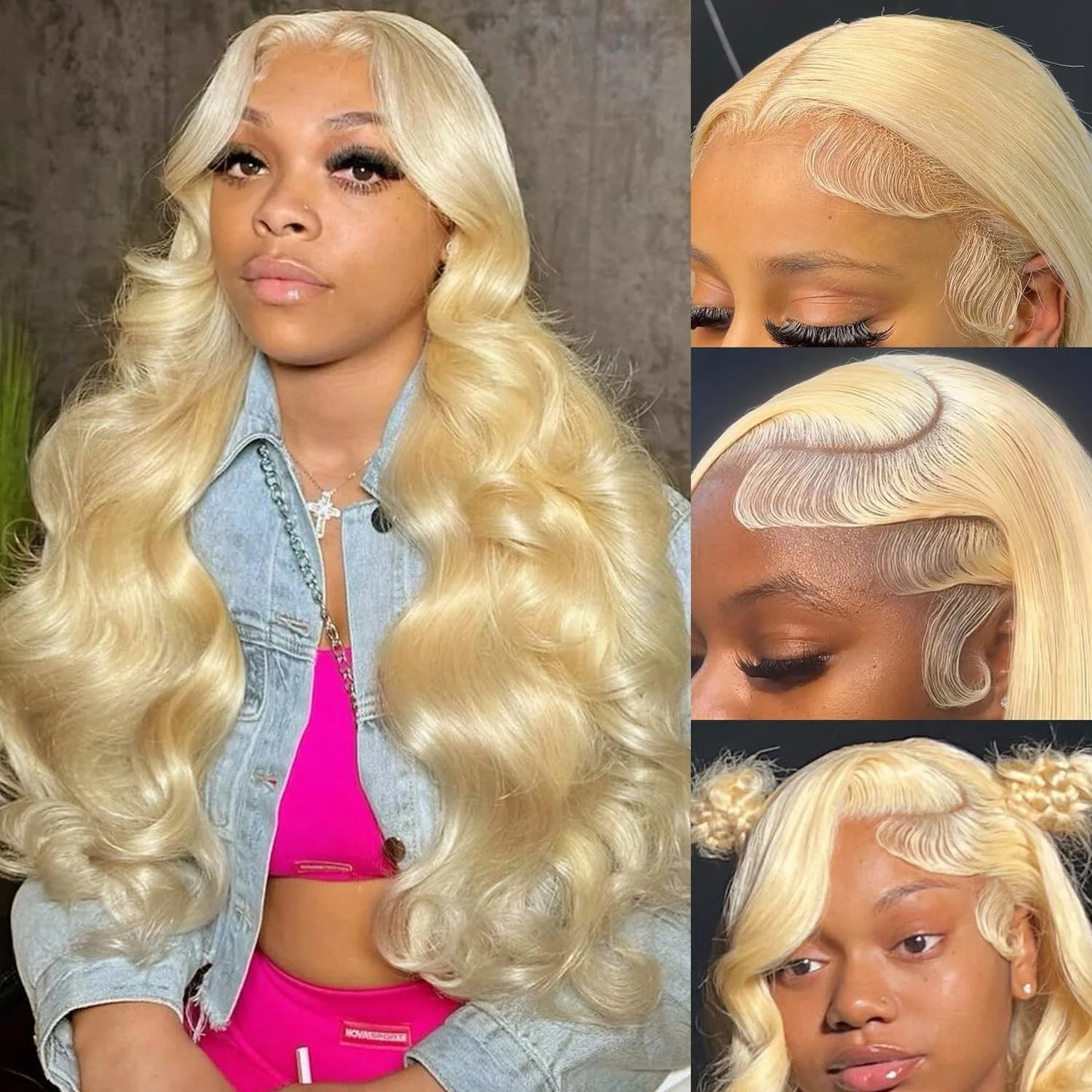 613 Blonde Body Wave 13x4 Transparent Lace Front Wig Human Hair Glueless Wig