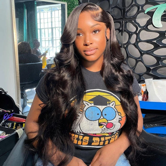 Body Wave Lace Front Wig Human Hair Transparent Lace Glueless Wig