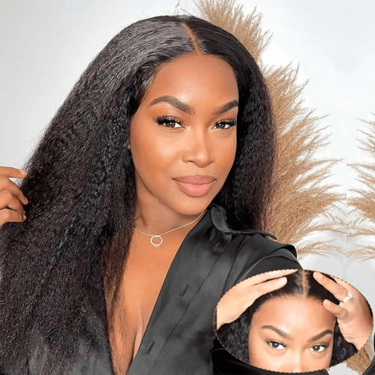 Lace Front Human Hair Wigs Kinky Straight