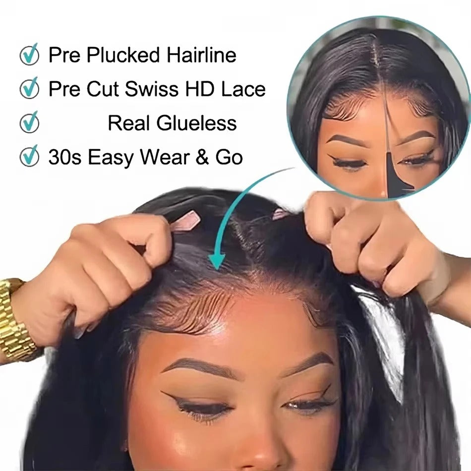 HD Lace 5x5 Closure Wig Straight Human Hair Glueless Wig