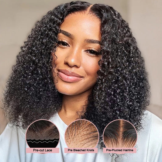 Pixie Curly 4x4 Lace Closure Wig Human Hair Glueless Wig