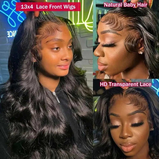 Transparent Lace 13x4 Lace Front Wig Body Wave Human Hair Glueless Wig