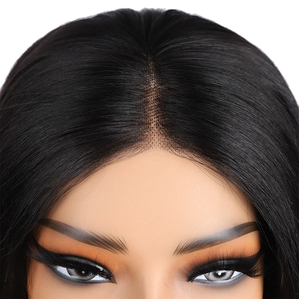 Bone Straight Raw Human Hair Bob Wig 2x6 Lace Closure Glueless Wig