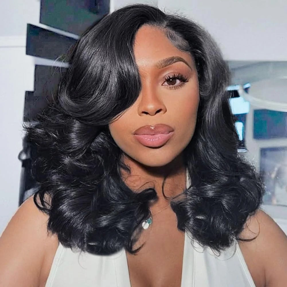 Loose Body Wave Lace Front Wig 250% Density Human Hair Transparent Lace Glueless Wig