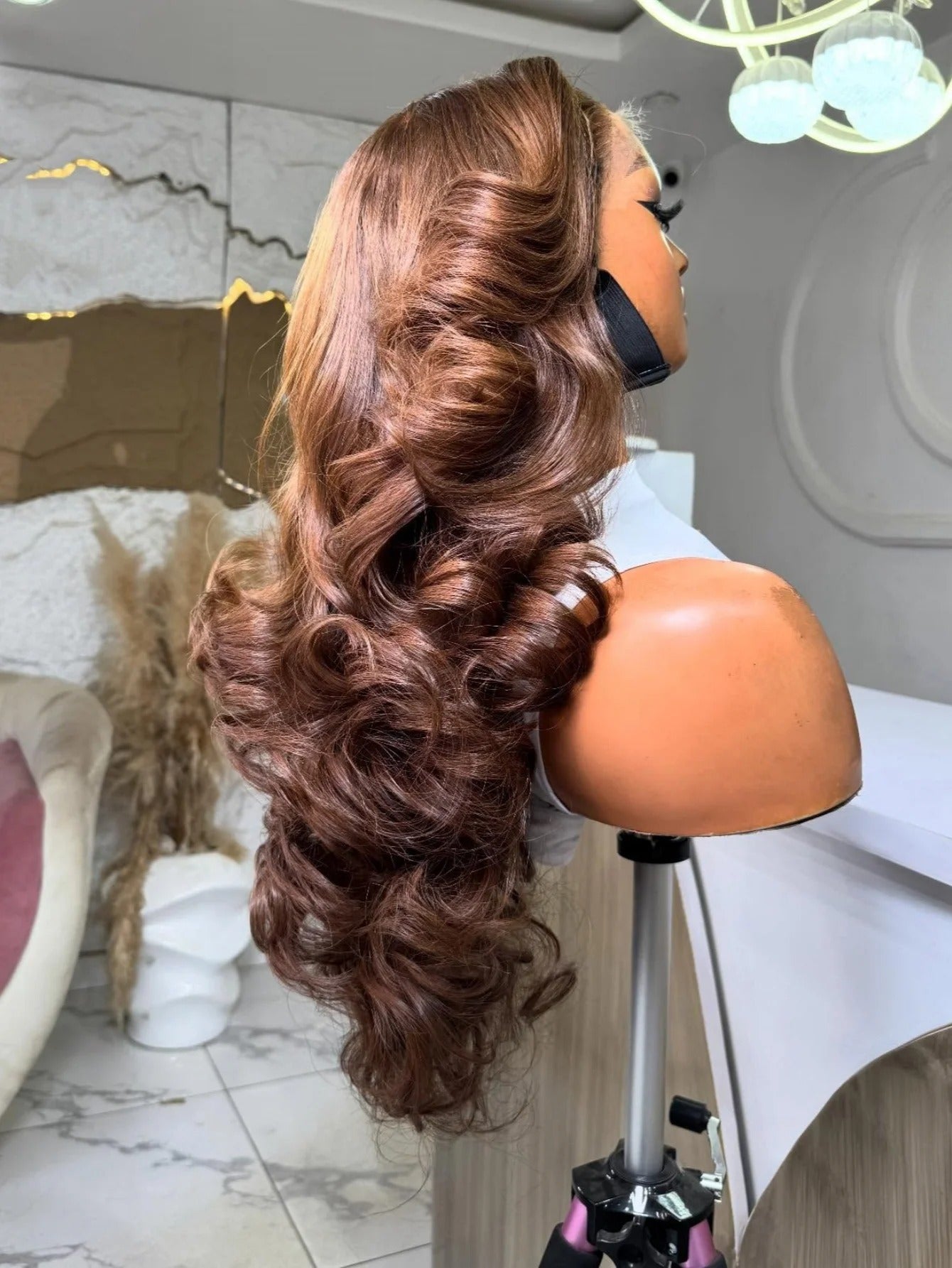#4 Brown Loose Wave Lace Front Wig Human Hair Transparent Lace Wig