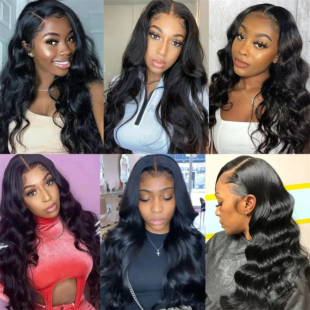 Body Wave Lace Front Wig Human Hair Transparent Lace Glueless Wig