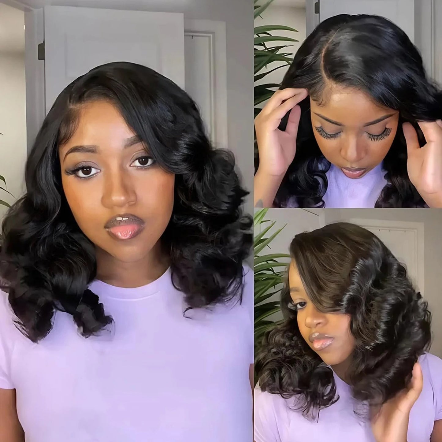 Loose Body Wave Lace Front Wig 250% Density Human Hair Transparent Lace Glueless Wig