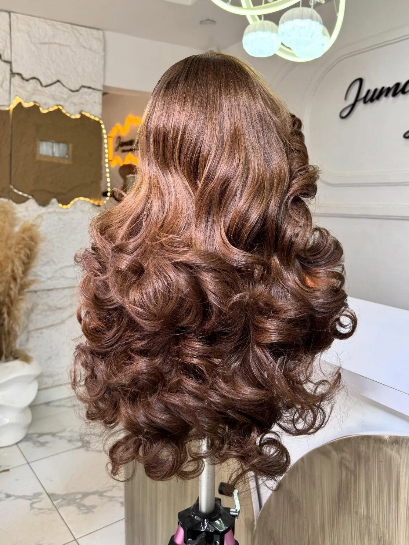 #4 Brown Loose Wave Lace Front Wig Human Hair Transparent Lace Wig