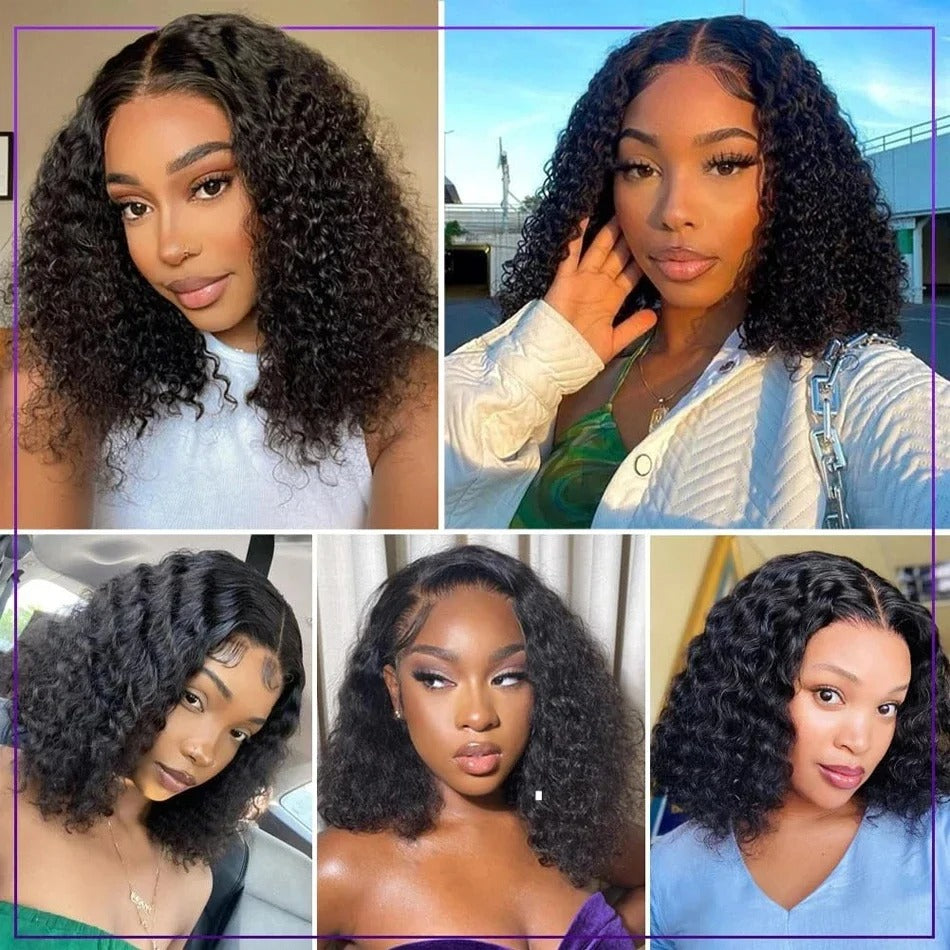 Italy Curl 4x4 Transparent Lace Closure Wig Human Hair Glueless Wig
